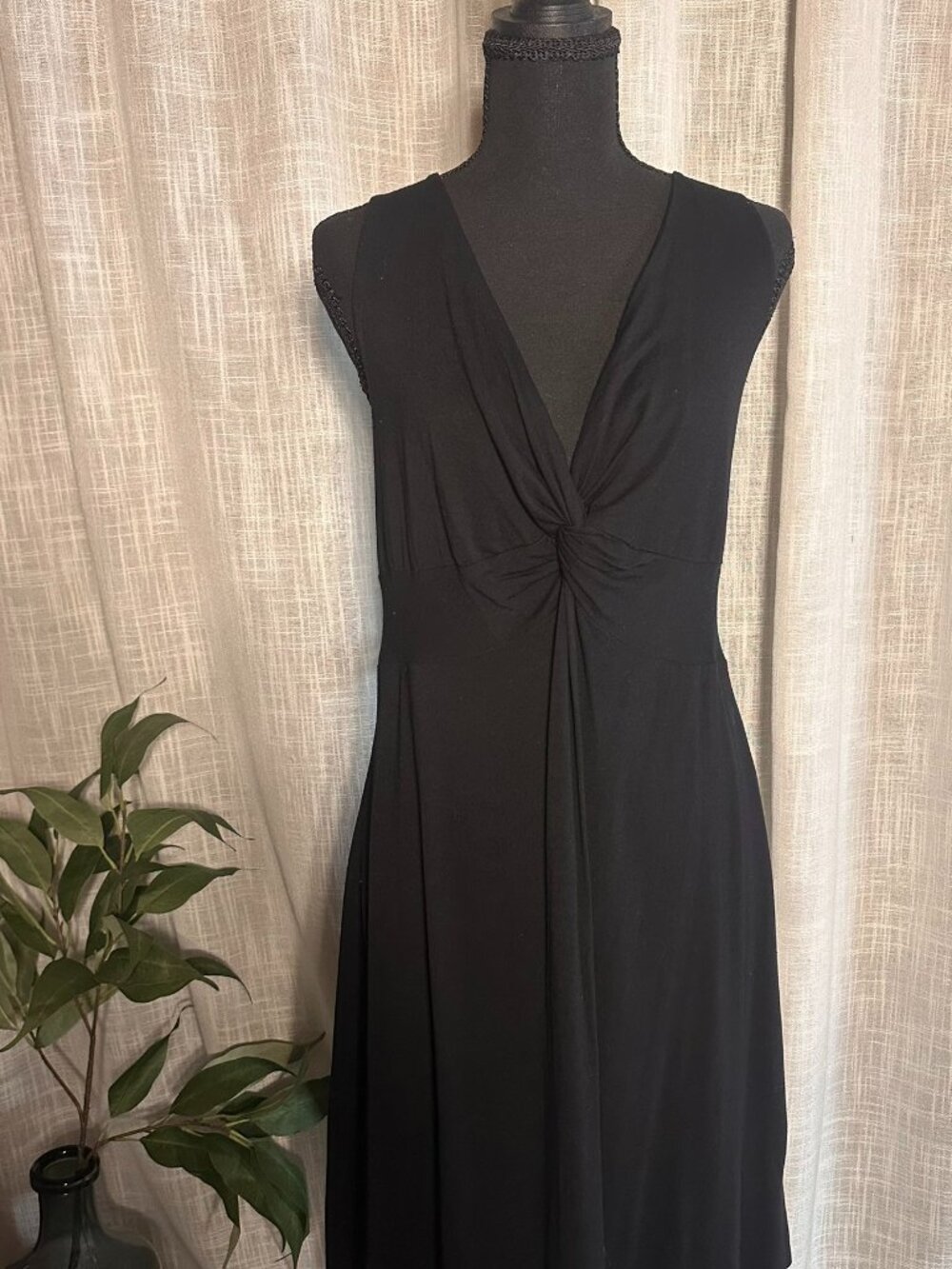 Black Cocktail Dress with front knot